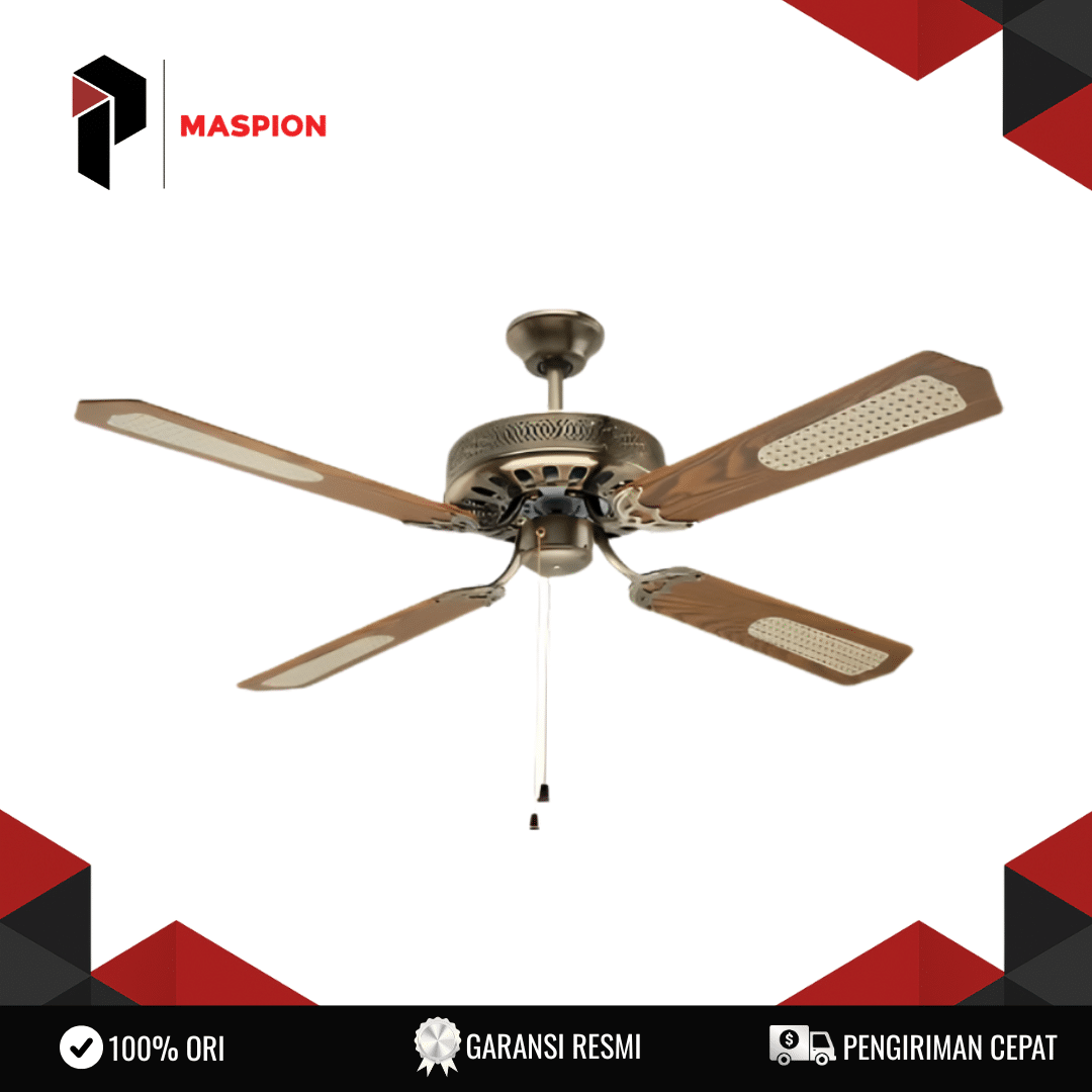 CEILINGFAN MASPION CF-228AB WL FR 1 CEILINGFAN MASPION CF-228AB WL (Wide Airflow, Elegant Design) 56" 70W 5 Speed Kipas Plafon 4 Blade Pull Switch Thermal Fuse Garansi Resmi - Image 1