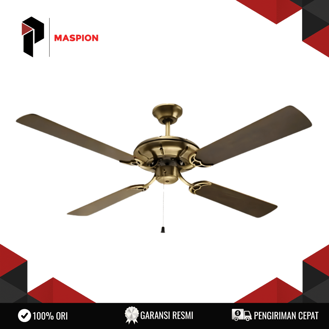 CEILINGFAN MASPION CF-238BK WL FR 1 CEILING FAN MASPION CF-238BK WL (Wide Airflow, Elegant Design) 56" 70W 5 Speed Kipas Plafon 4 Blade Pull Switch Thermal Fuse Garansi Resmi - Image 1