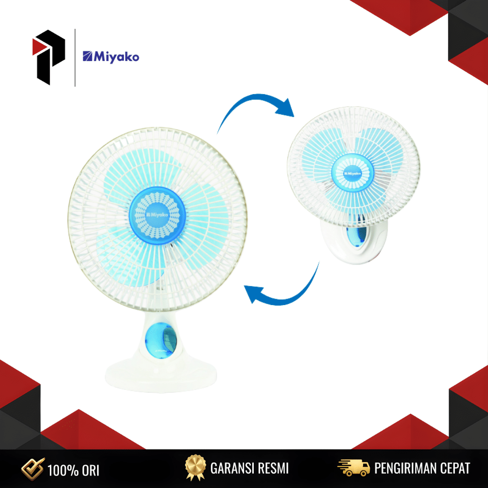 DESKFAN MIYAKO KAD-927B GB (2) Miyako Desk Fan KAD-927B GB (Compact Cooling, Quiet Airflow) 28W 9 Inch 2 Speed Adjustable Tilt Garansi Resmi - Image 1
