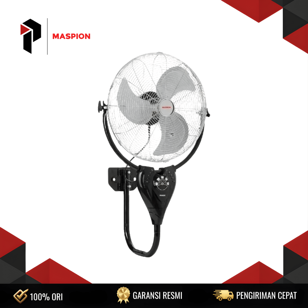 POWERFAN MASPION PW-2002RC POWERFAN MASPION PW-2002RC (Remote Control, Wide Airflow Coverage) 95W 3 Speed Wall Fan Remote Control Infrared (IR) Oscillation Grill Safety Garansi Resmi - Image 1