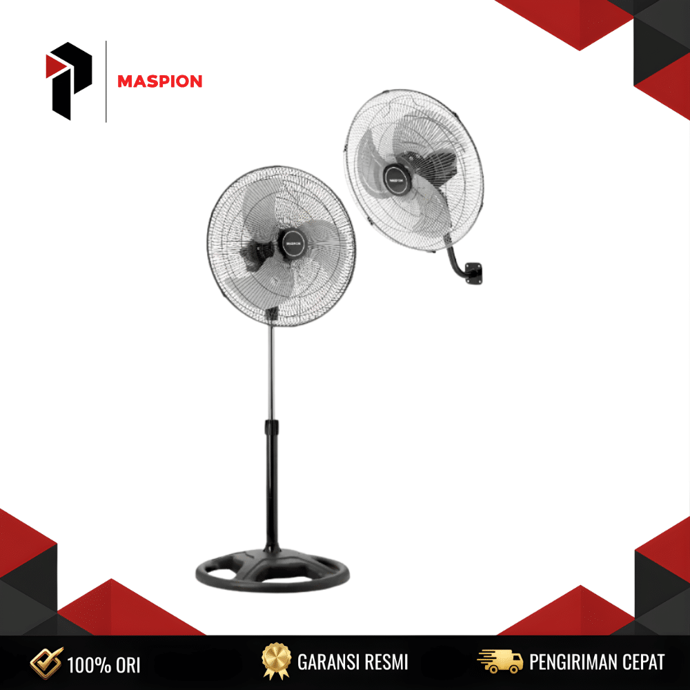 POWERFAN MASPION PW-453 POWERFAN MASPION PW-453 (Industrial Airflow, Heavy Duty Motor) 200W 3 Speed Drum Fan Metal Frame Tilt Adjustable Grill Safety Garansi Resmi - Image 1