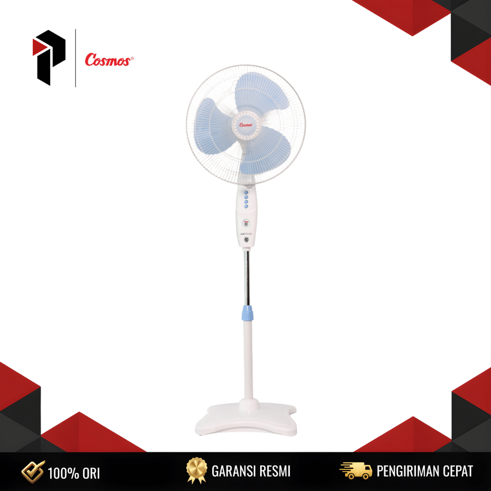 STANDFAN COSMOS 16 SKM Cosmos Stand Fan 16 SKM (Strong Airflow, Quiet Operation) 45W 16 Inch 3 Speed Oscillation Adjustable Height Garansi Resmi - Image 1
