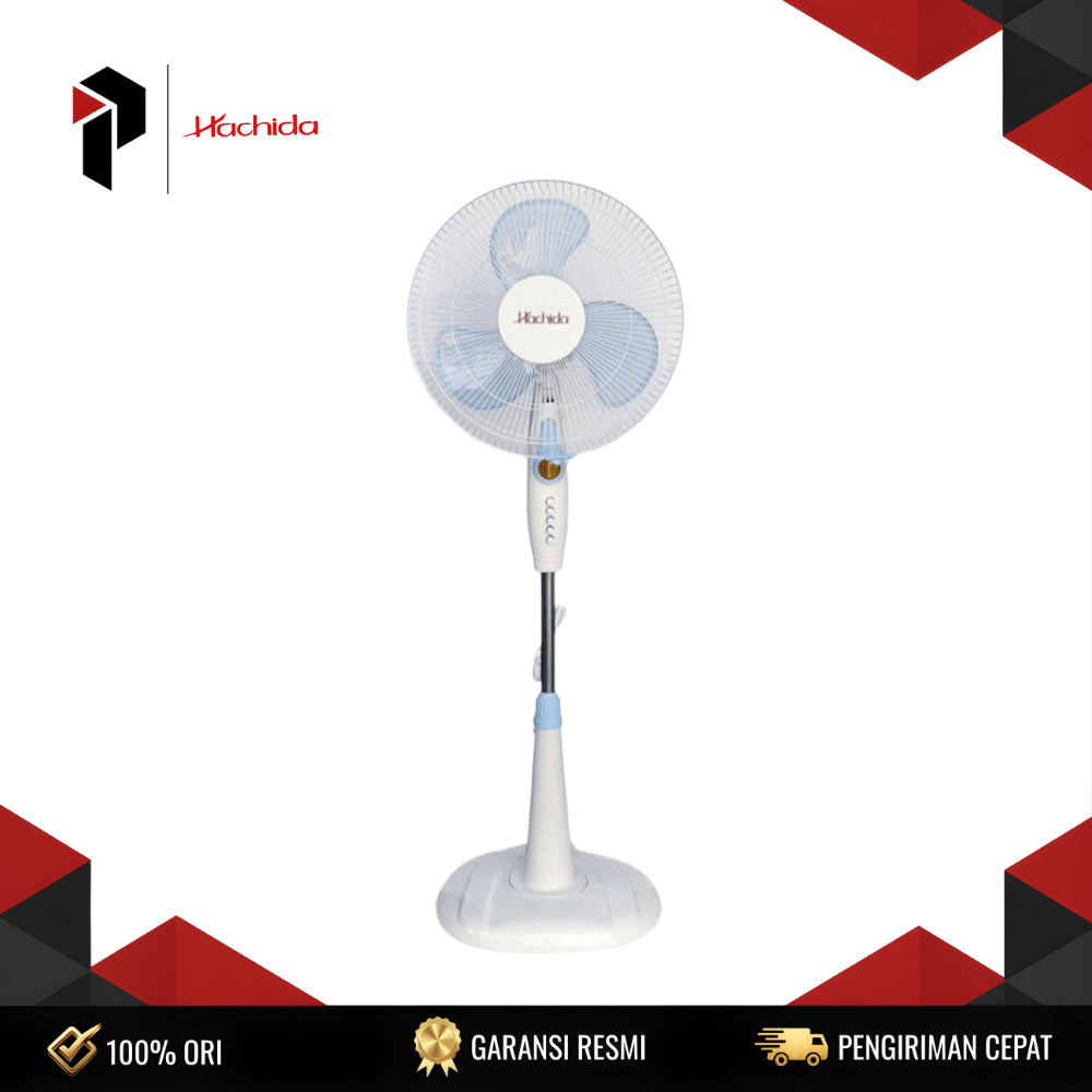 STANDFAN HACHIDA SF-1602 Hachida Stand Fan SF-1602 (Strong Airflow, Quiet Operation) 45W 16 Inch 3 Speed Oscillation Adjustable Height Garansi Resmi - Image 1