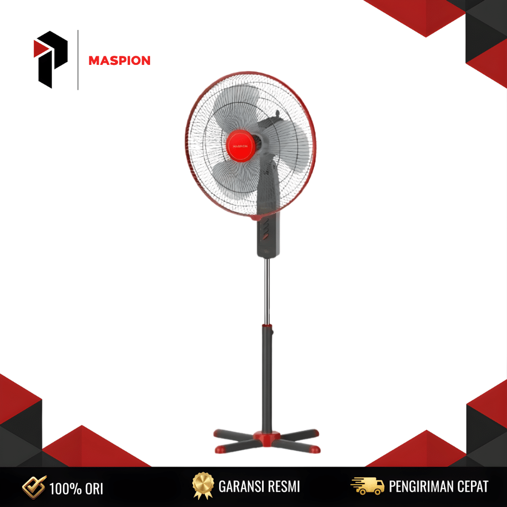 STANDFAN MASPION EX-160S Maspion Stand Fan EX-160S (Strong Airflow, Quiet Operation) 45W 16 Inch 3 Speed Oscillation Adjustable Height Garansi Resmi - Image 1