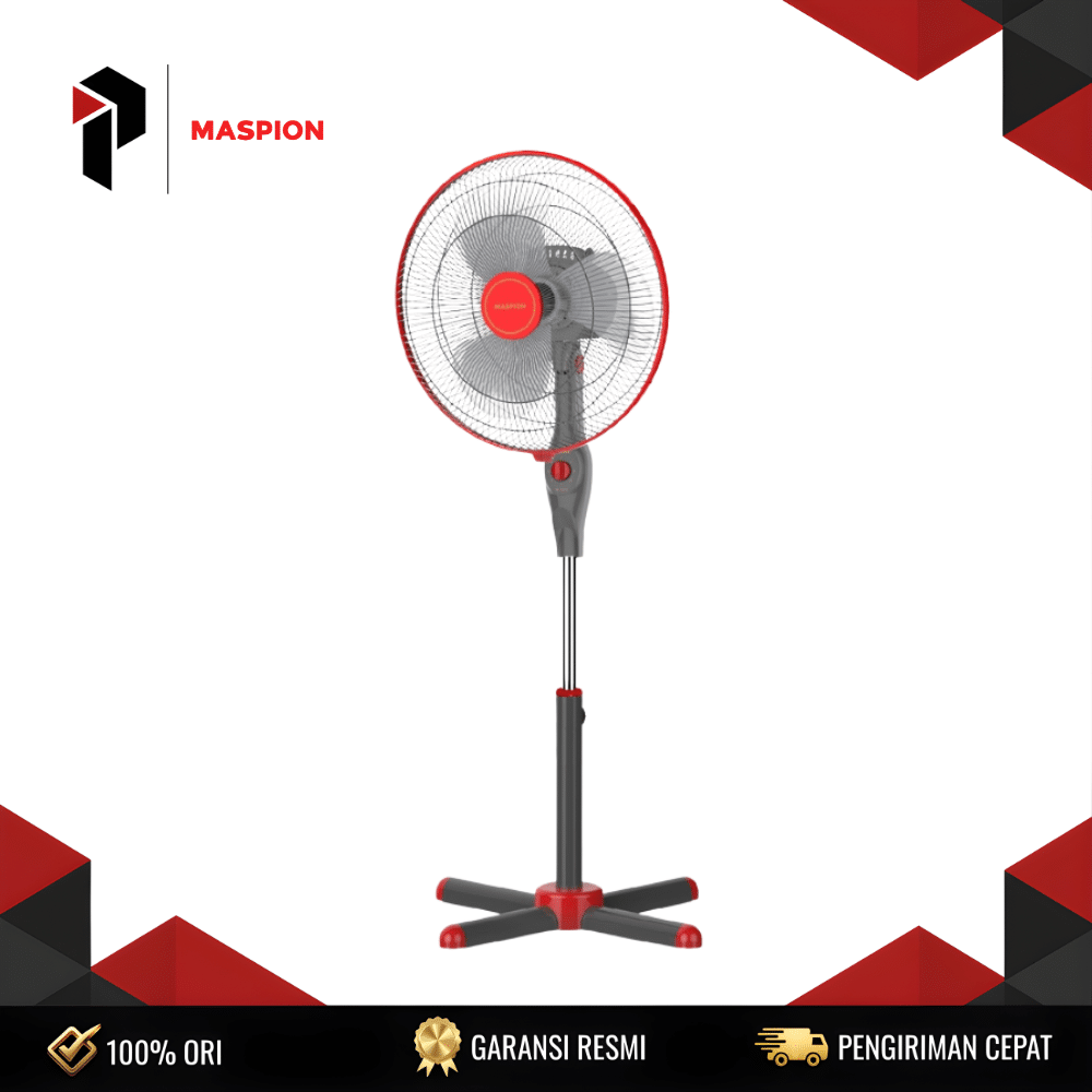 STANDFAN MASPION EX-1611SX Maspion Stand Fan EX-1611SX (Strong Airflow, Quiet Operation) 45W 16 Inch 3 Speed Oscillation Adjustable Height Garansi Resmi - Image 1