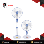 Maspion Stand Fan F-1622S (Strong Airflow, Quiet Operation) 45W 16 Inch 3 Speed Oscillation Adjustable Height Garansi Resmi