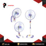 Maspion Stand Fan F-1623RC (Remote Control, Quiet Operation) 50W 16 Inch 3 Speed Oscillation Adjustable Height Garansi Resmi