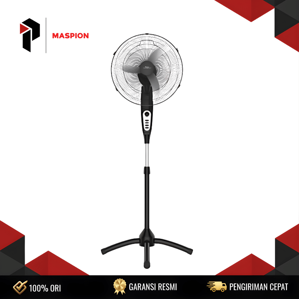 STANDFAN MASPION F-1801 ST Maspion Stand Fan F-1801 ST (Strong Airflow, Quiet Operation) 55W 18 Inch 3 Speed Oscillation Adjustable Height Garansi Resmi - Image 1