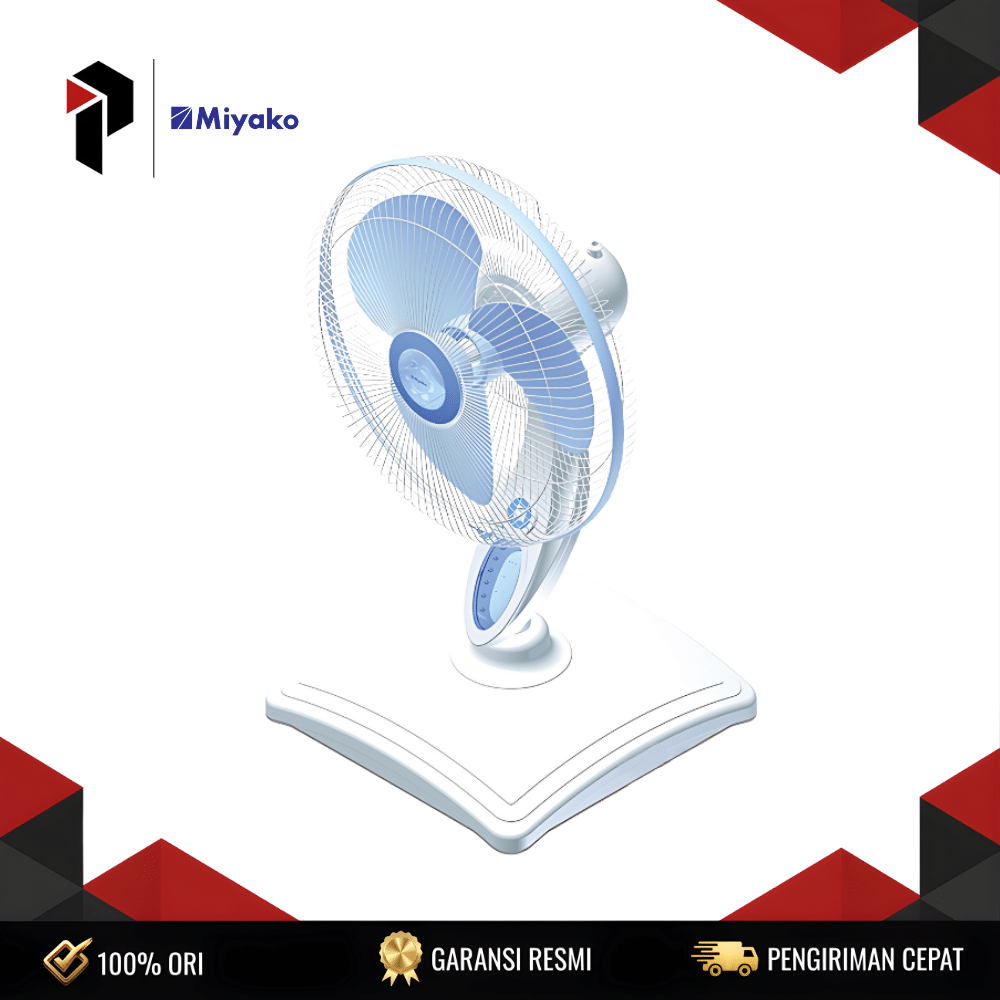 STANDFAN MIYAKO KAS1637PL Miyako Stand Fan KAS1637PL (Strong Airflow, Quiet Operation) 45W 16 Inch 3 Speed Oscillation Adjustable Height Garansi Resmi - Image 1